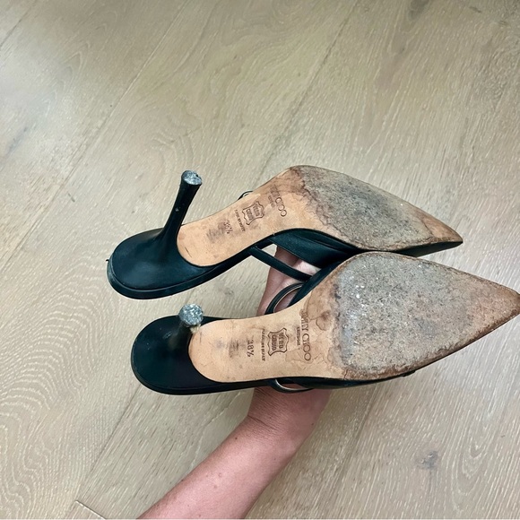 Jimmy Choo Black Leather Heels - Picture 5 of 7